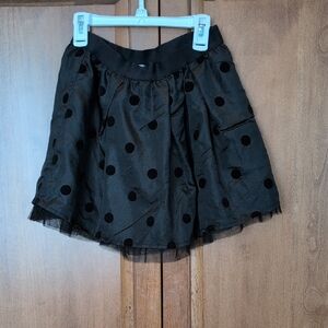 Cherokee Black Skater Skirt with Polka Dots
